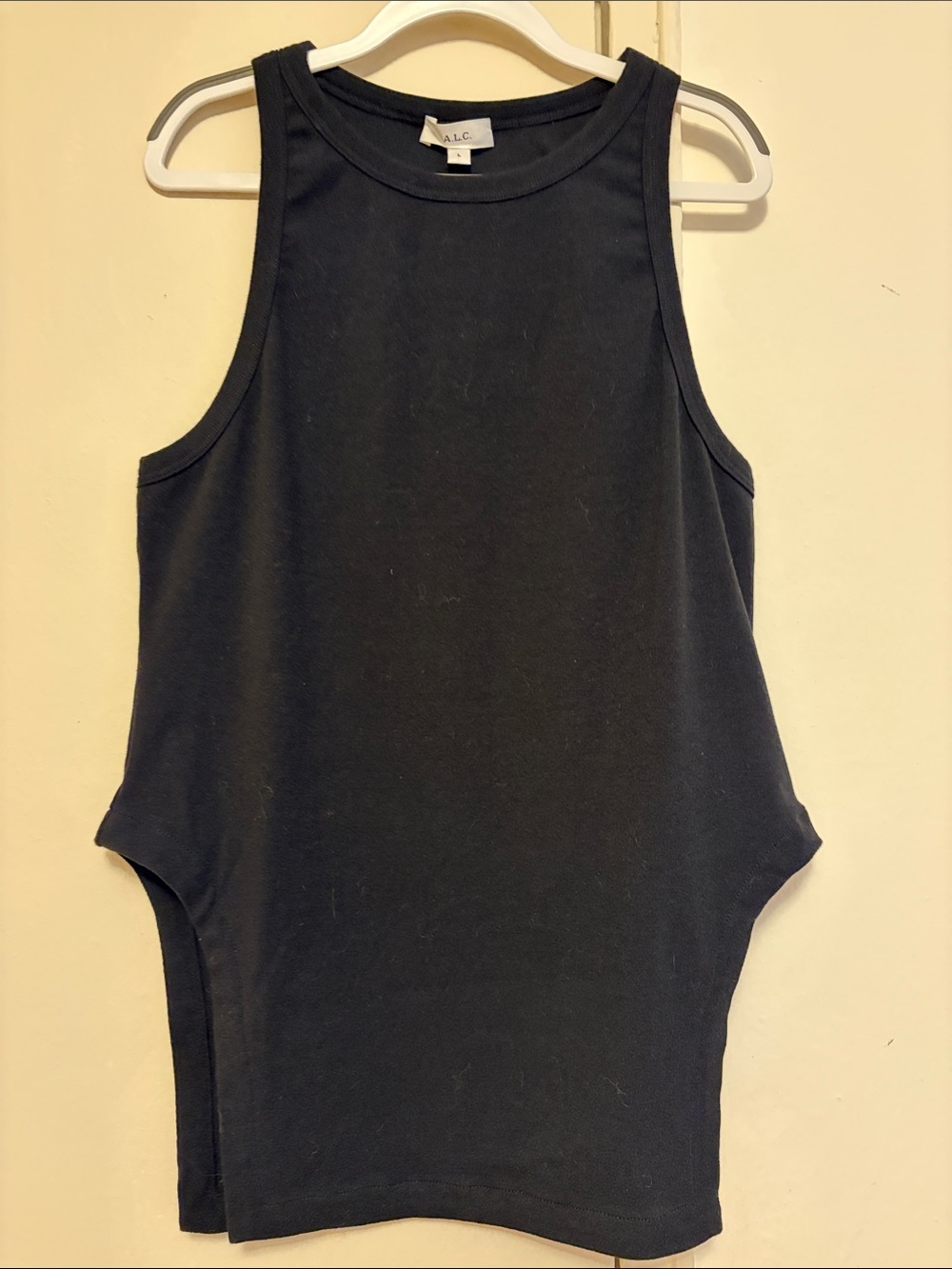 A.L.C. Black High-Neck Racerback Tank Top
